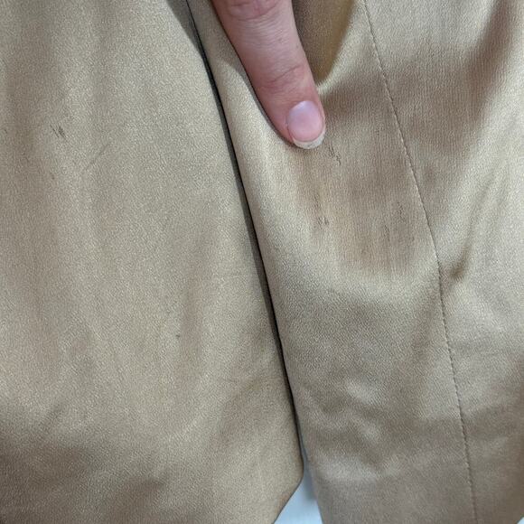 DD Collection Tan Pleated Trim Blazer Size 10 - Picture 4 of 5